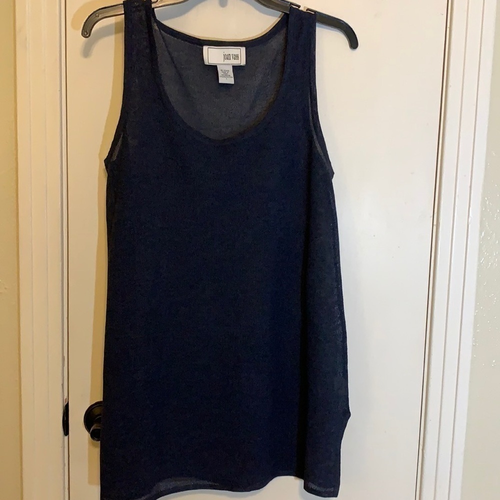 Joan Vass Loose Knit Tunic Tank Top, M/L